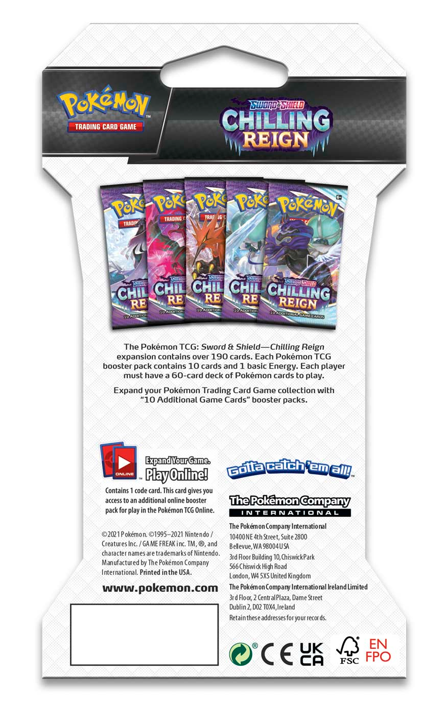 Sword & Shield: Chilling Reign - Sleeved Booster Pack | Gamers Paradise
