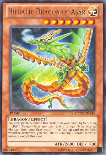 Hieratic Dragon of Asar [GAOV-EN024] Rare | Gamers Paradise