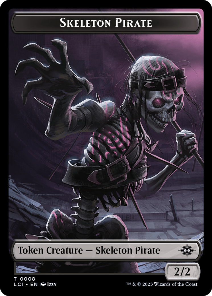 Fungus Dinosaur // Skeleton Pirate Double-Sided Token [The Lost Caverns of Ixalan Tokens] | Gamers Paradise