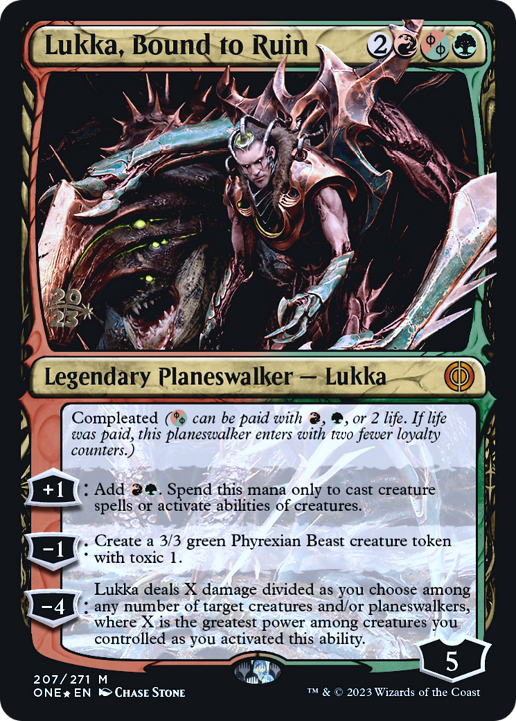 Lukka, Bound to Ruin [Phyrexia: All Will Be One Prerelease Promos] | Gamers Paradise