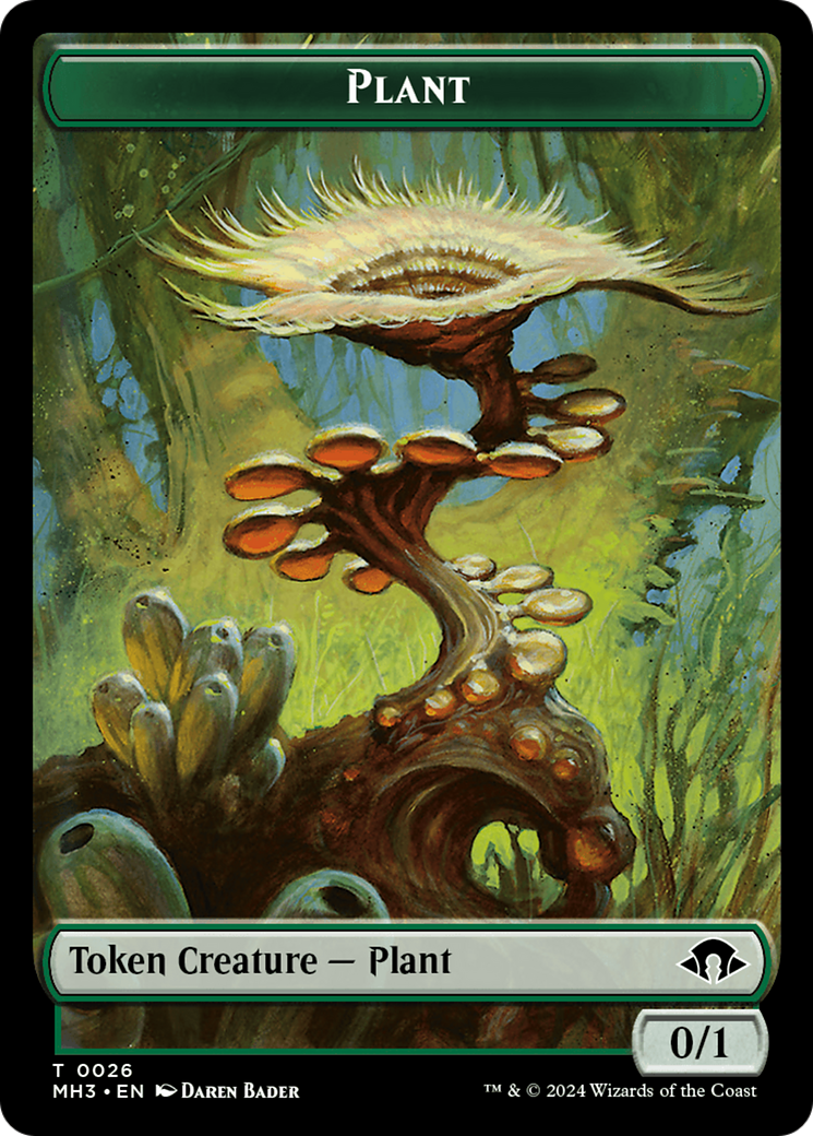 Plant (Ripple Foil) // Zombie Double-Sided Token [Modern Horizons 3 Tokens] | Gamers Paradise