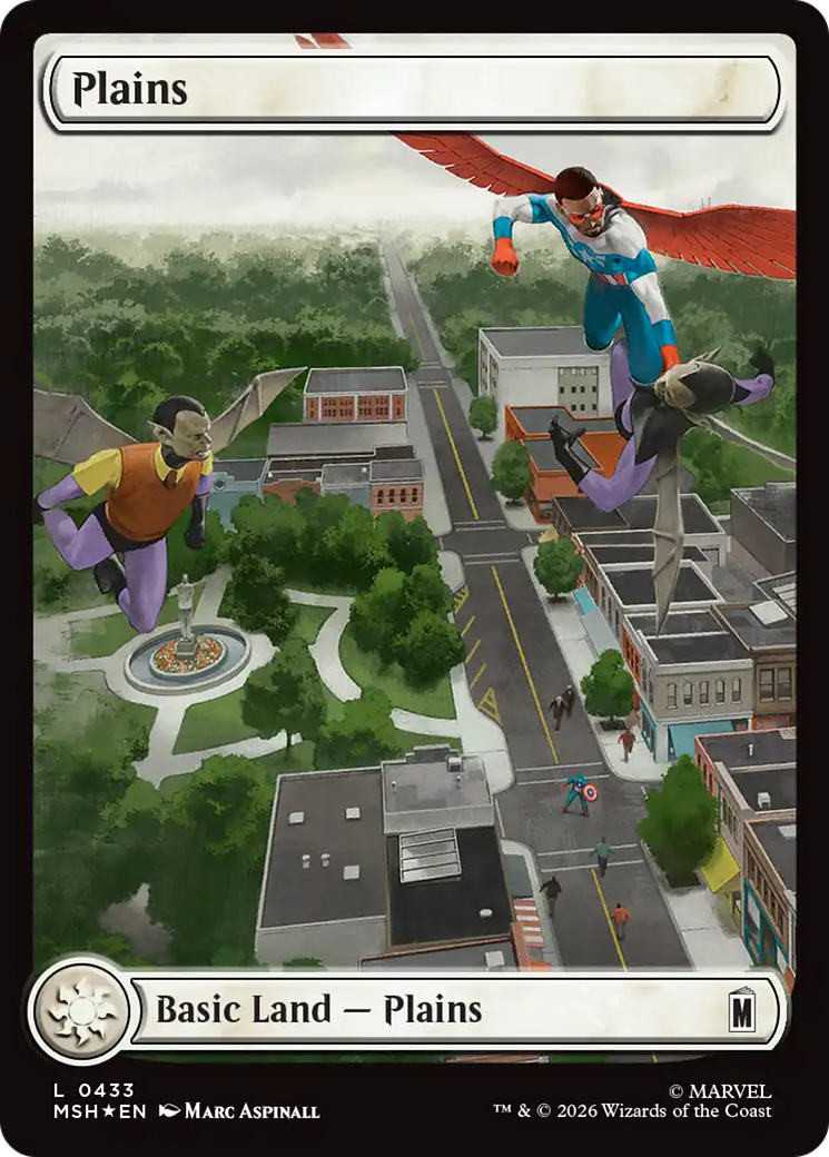Plains (0433) (Surge Foil) [Marvel Super Heroes] | Gamers Paradise