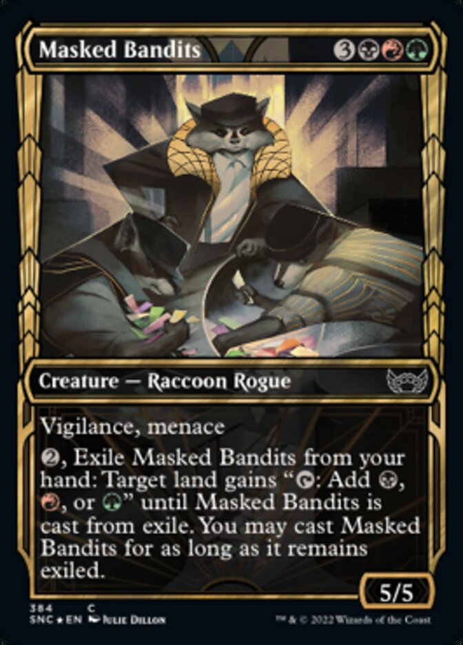 Masked Bandits (Showcase Golden Age Gilded Foil) [Streets of New Capenna] | Gamers Paradise