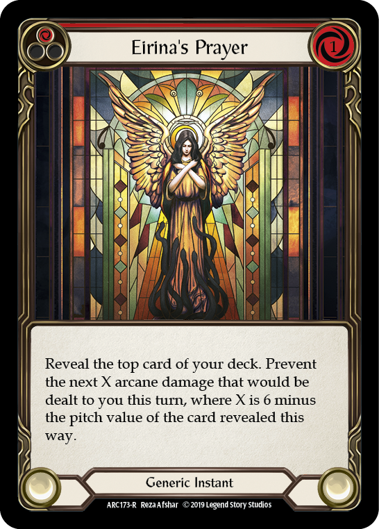 Eirina's Prayer (Red) [ARC173-R] (Arcane Rising)  1st Edition Rainbow Foil | Gamers Paradise