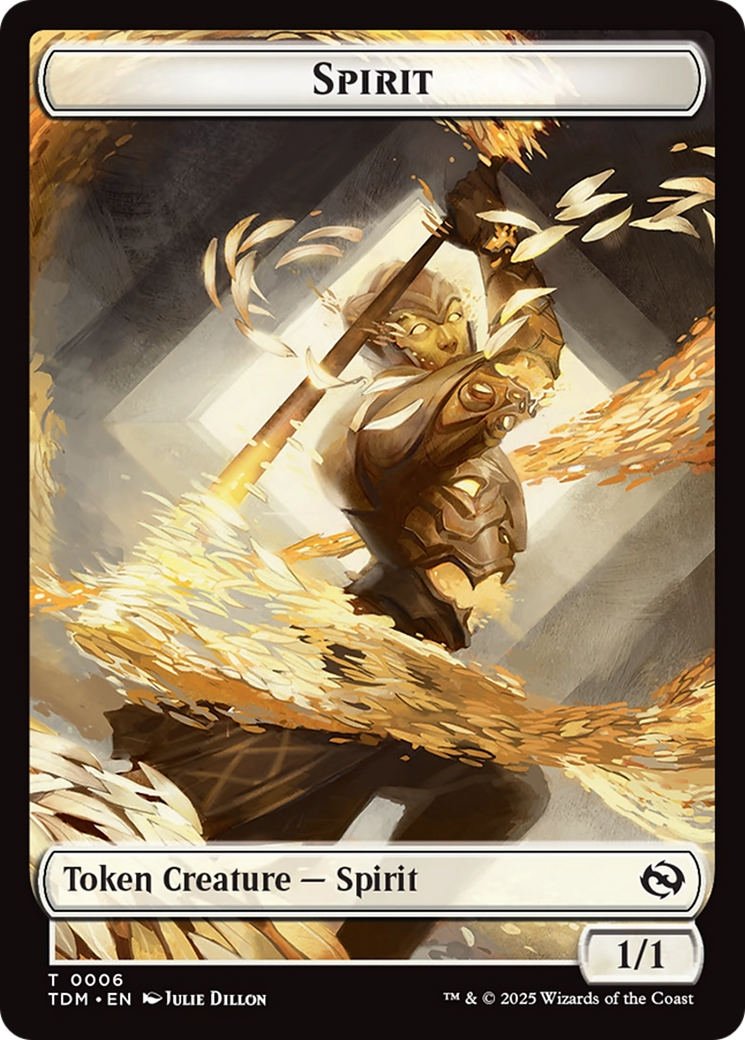 Spirit (0006) // Spirit (0007) Double-Sided Token [Tarkir: Dragonstorm Tokens] | Gamers Paradise