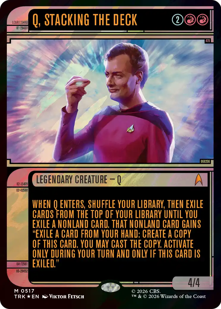 Q, Stacking the Deck (Showcase) (Surge Foil) [Star Trek] | Gamers Paradise