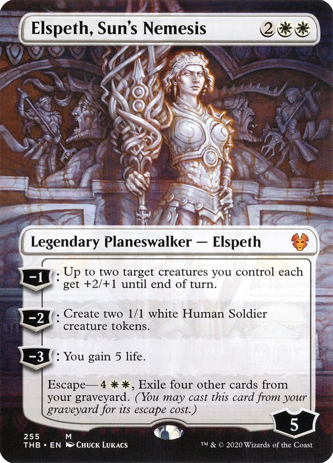 Elspeth, Sun's Nemesis (Borderless) [Theros Beyond Death] | Gamers Paradise