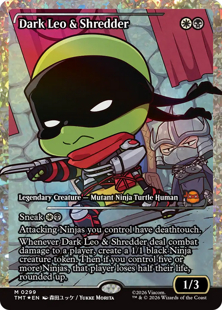 Dark Leo & Shredder (Showcase) (Fracture Foil) [Teenage Mutant Ninja Turtles] | Gamers Paradise