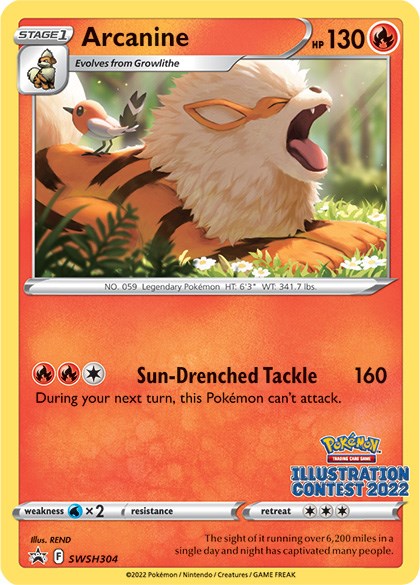 Arcanine (SWSH304) (Illustration Contest 2022) [Sword & Shield: Black Star Promos] | Gamers Paradise