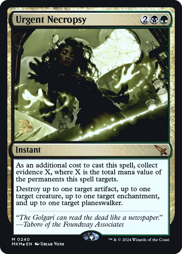 Urgent Necropsy [Murders at Karlov Manor Prerelease Promos] | Gamers Paradise