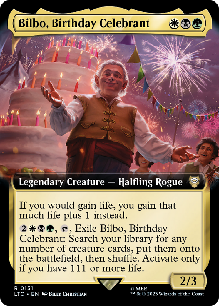 Bilbo, Birthday Celebrant (Extended Art) [The Lord of the Rings: Tales of Middle-Earth Commander] | Gamers Paradise