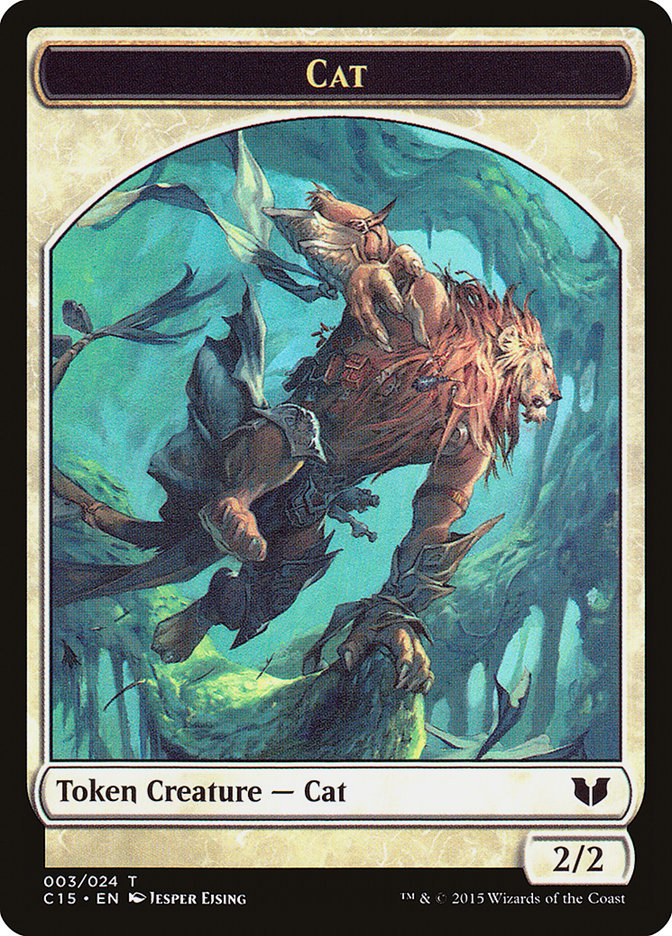 Spirit (023) // Cat Double-Sided Token [Commander 2015 Tokens] | Gamers Paradise