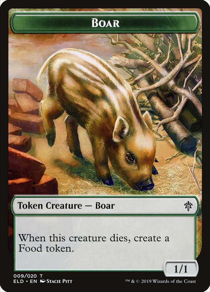 Boar Token [Throne of Eldraine Tokens] | Gamers Paradise