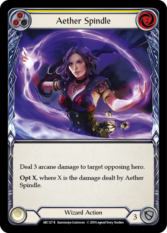 Aether Spindle (Yellow) [ARC127-R] (Arcane Rising)  1st Edition Rainbow Foil | Gamers Paradise