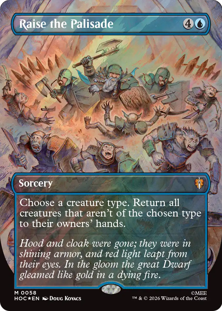 Raise the Palisade (Borderless) (Surge Foil) [The Hobbit: Eternal-Legal] | Gamers Paradise