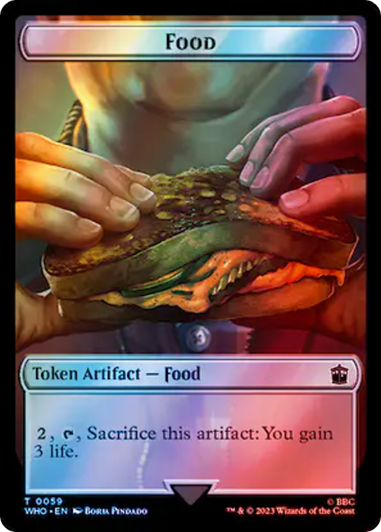 Alien Rhino // Food (0059) Double-Sided Token (Surge Foil) [Doctor Who Tokens] | Gamers Paradise