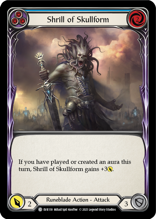 Shrill of Skullform (Blue) [EVR118] (Everfest)  1st Edition Rainbow Foil | Gamers Paradise