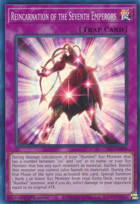 Reincarnation of the Seventh Emperors [CYAC-EN098] Super Rare | Gamers Paradise