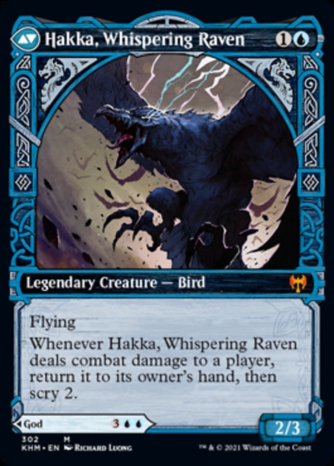 Alrund, God of the Cosmos // Hakka, Whispering Raven (Showcase) [Kaldheim] | Gamers Paradise