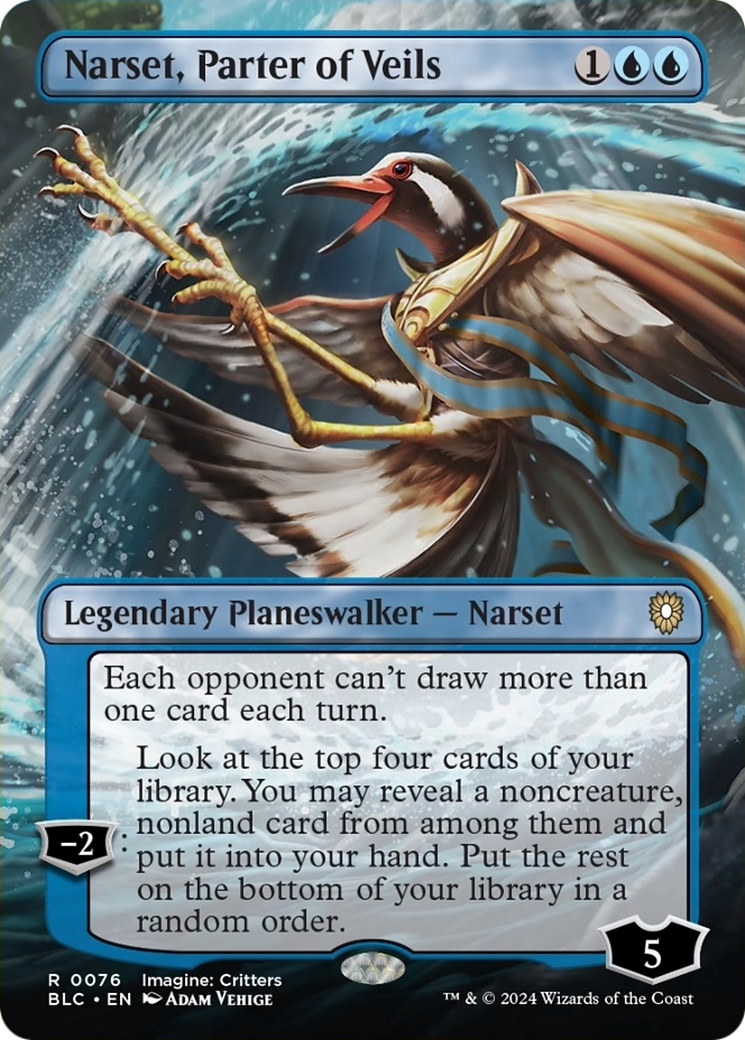 Narset, Parter of Veils (Borderless) [Bloomburrow Commander] | Gamers Paradise