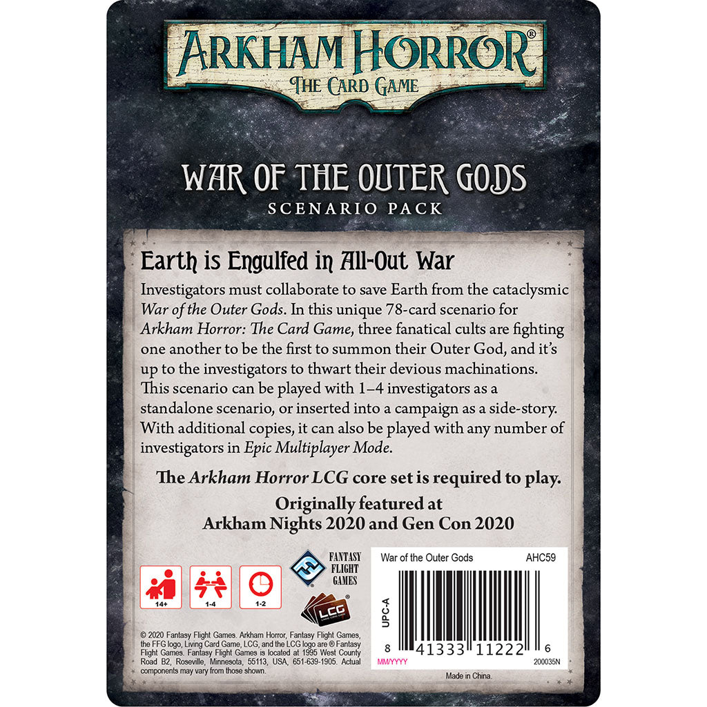 ARKHAM HORROR LCG: WAR OF THE OUTER GODS SCENARIO PACK | Gamers Paradise