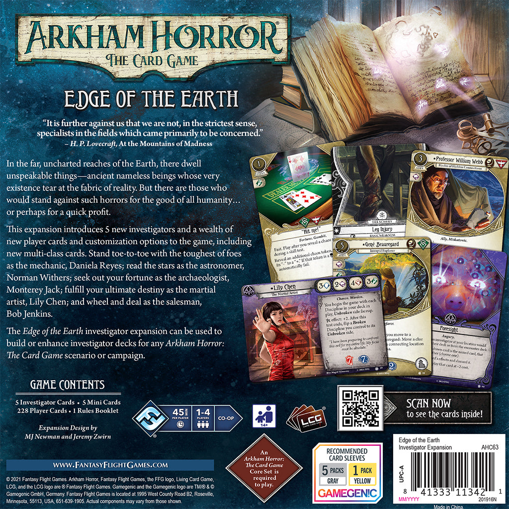 ARKHAM HORROR LCG: EDGE OF THE EARTH INVESTIGATOR EXPANSION | Gamers Paradise