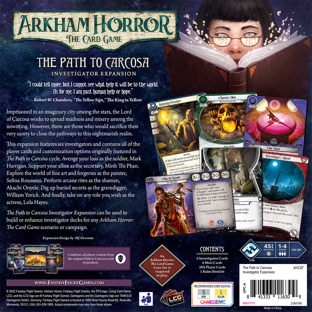 ARKHAM HORROR LCG: THE PATH TO CARCOSA INVESTIGATOR EXPANSION Gamers Paradise ARKHAM HORROR LCG: THE PATH TO CARCOSA INVESTIGATOR EXPANSION Gamers Paradise