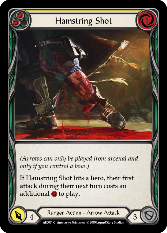 Hamstring Shot (Yellow) [ARC061-C] (Arcane Rising)  1st Edition Rainbow Foil | Gamers Paradise