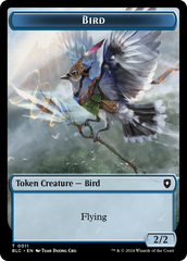 Bird (011) // Fish Double-Sided Token [Bloomburrow Commander Tokens] | Gamers Paradise