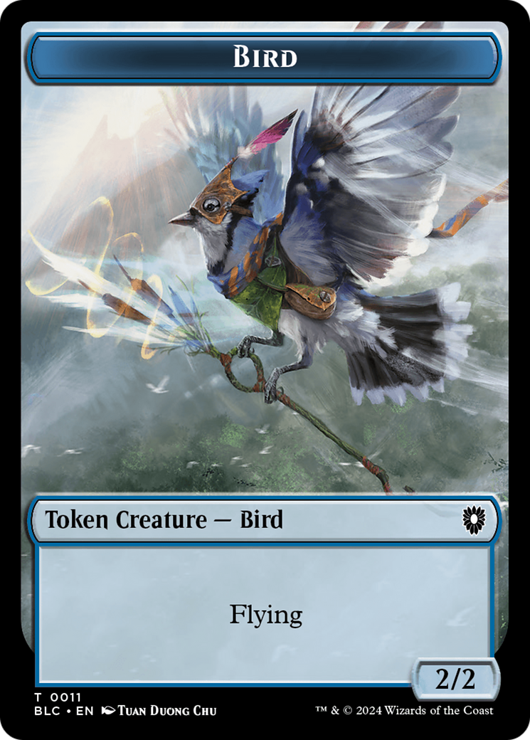 Bird (011) // Shark Double-Sided Token [Bloomburrow Commander Tokens] | Gamers Paradise