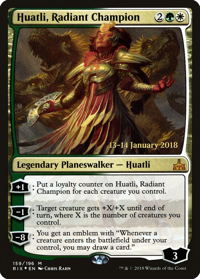 Huatli, Radiant Champion [Rivals of Ixalan Prerelease Promos] | Gamers Paradise