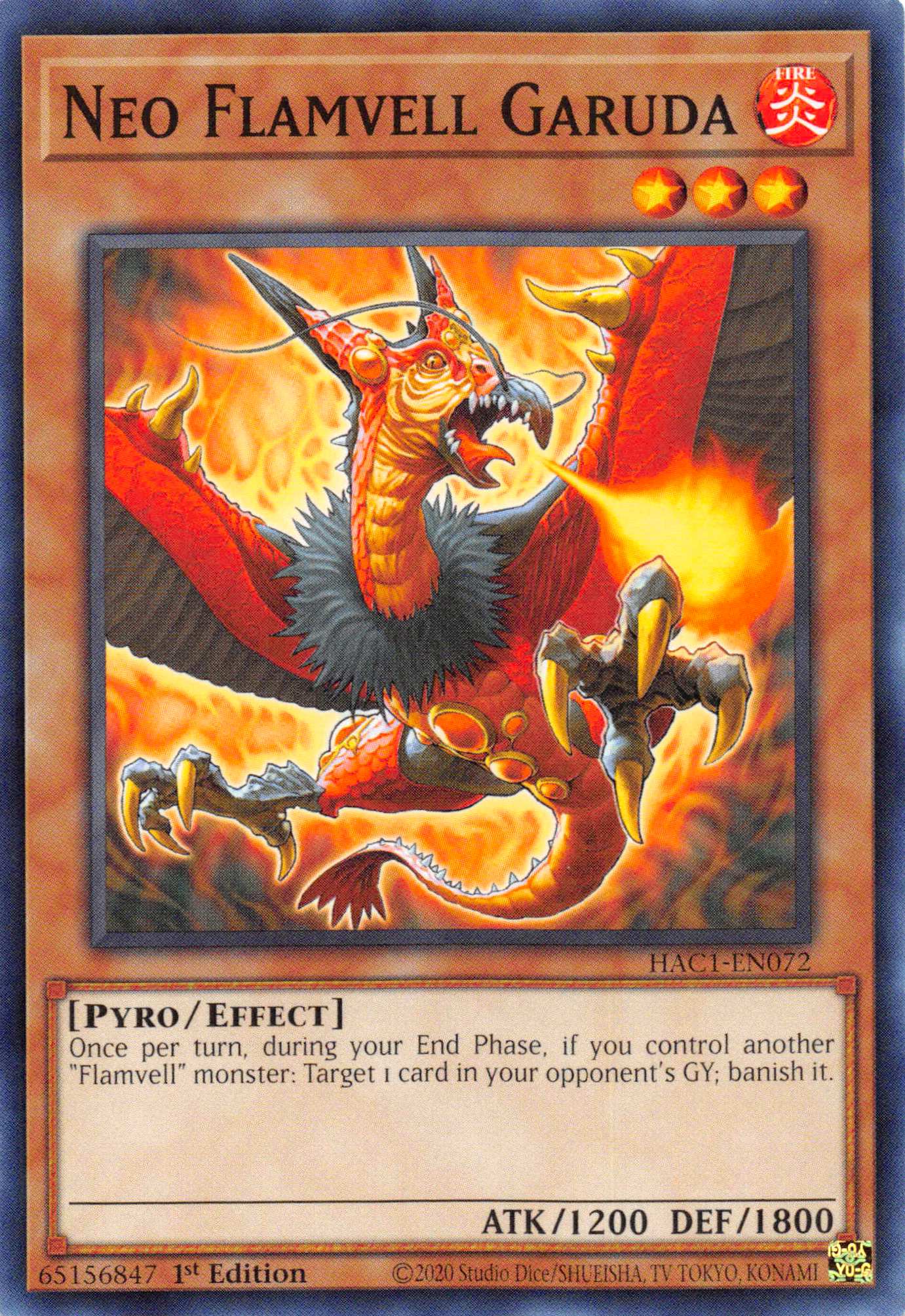 Neo Flamvell Garuda (Duel Terminal) [HAC1-EN072] Parallel Rare | Gamers Paradise