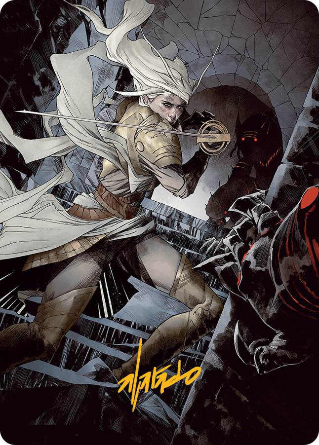 Thalia, Guardian of Thraben Art Card (Gold-Stamped Signature) [March of the Machine Art Series] | Gamers Paradise