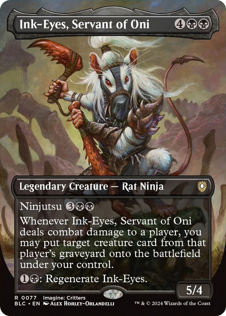 Ink-Eyes, Servant of Oni (Borderless) [Bloomburrow Commander] | Gamers Paradise