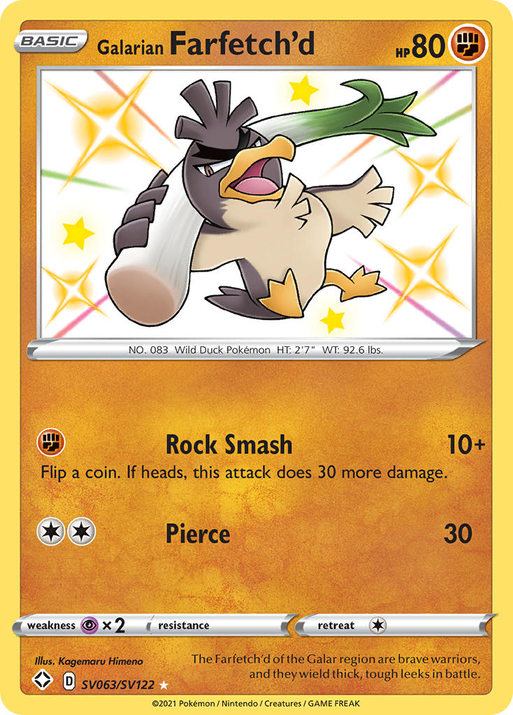 Galarian Farfetch'd (SV063/SV122) [Sword & Shield: Shining Fates] | Gamers Paradise