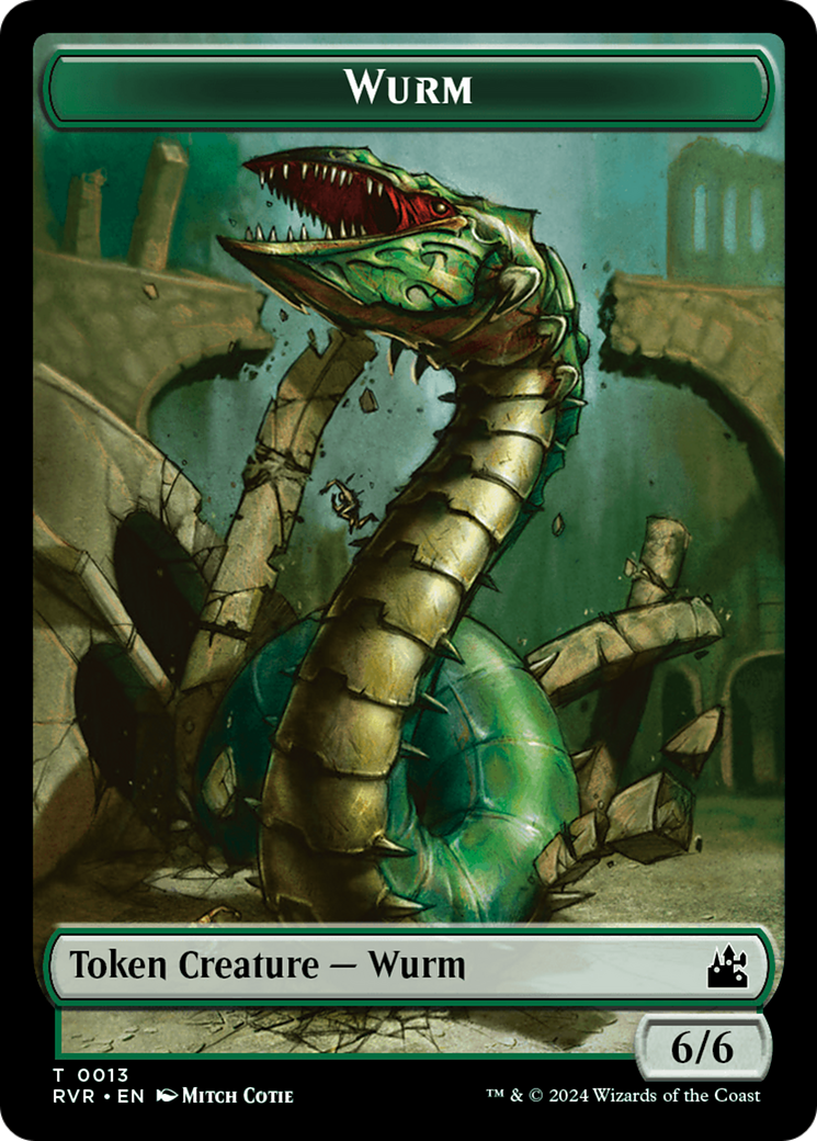 Spirit (0018) // Wurm Double-Sided Token [Ravnica Remastered Tokens] | Gamers Paradise