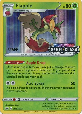 Flapple (SWSH022) (Staff Prerelease Promo) [Sword & Shield: Black Star Promos] | Gamers Paradise