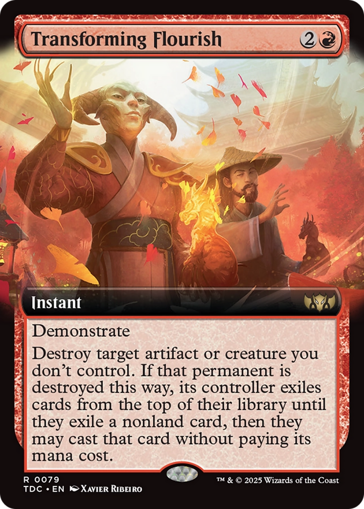 Transforming Flourish (Extended Art) [Tarkir: Dragonstorm Commander] | Gamers Paradise