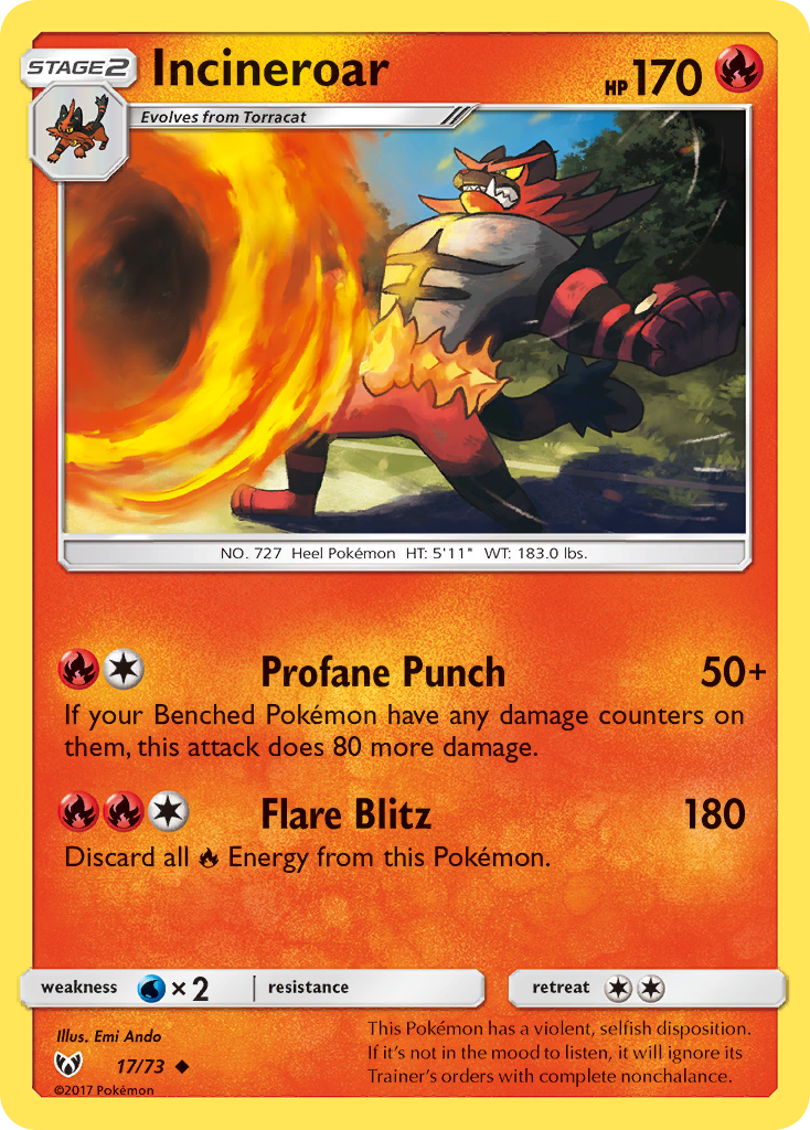 Incineroar (17/73) [Sun & Moon: Shining Legends] | Gamers Paradise