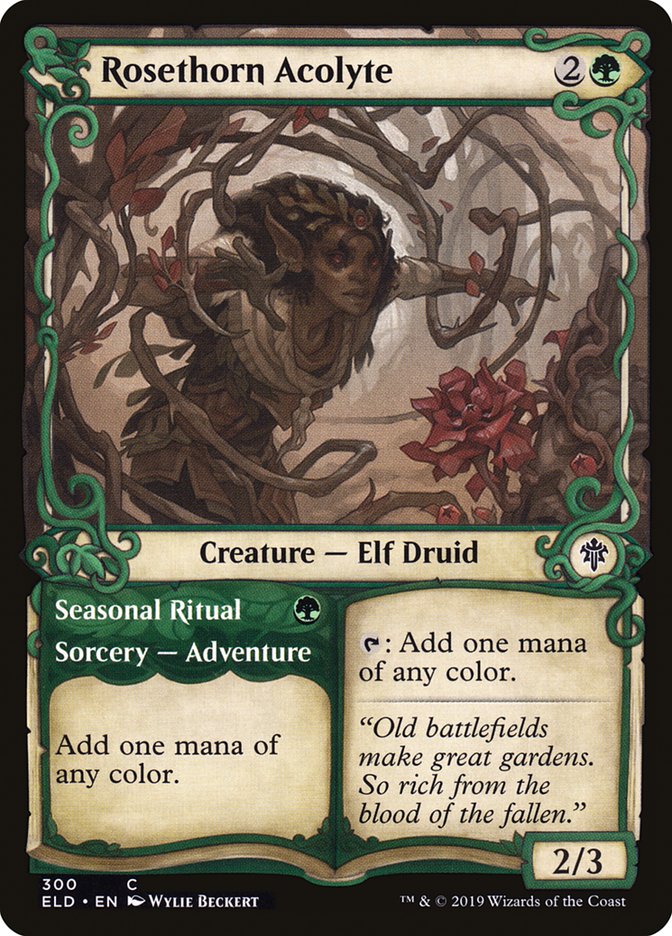 Rosethorn Acolyte // Seasonal Ritual (Showcase) [Throne of Eldraine] | Gamers Paradise