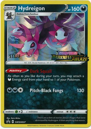 Hydreigon (SWSH037) (Staff Prerelease Promo) [Sword & Shield: Black Star Promos] | Gamers Paradise