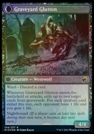 Graveyard Trespasser // Graveyard Glutton [Innistrad: Midnight Hunt Prerelease Promos] | Gamers Paradise