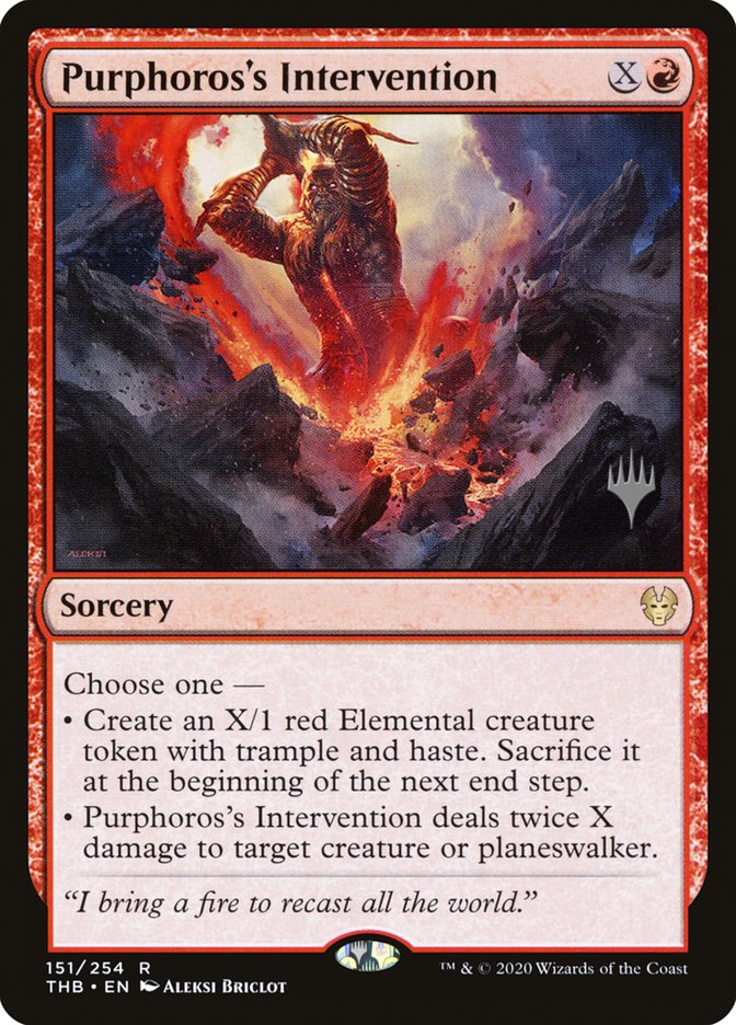 Purphoros's Intervention (Promo Pack) [Theros Beyond Death Promos] | Gamers Paradise