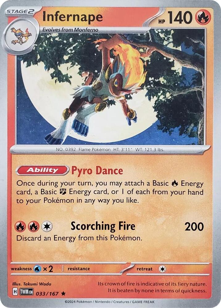 Infernape (033/167) (Theme Deck Exclusive) [Scarlet & Violet: Twilight Masquerade] | Gamers Paradise