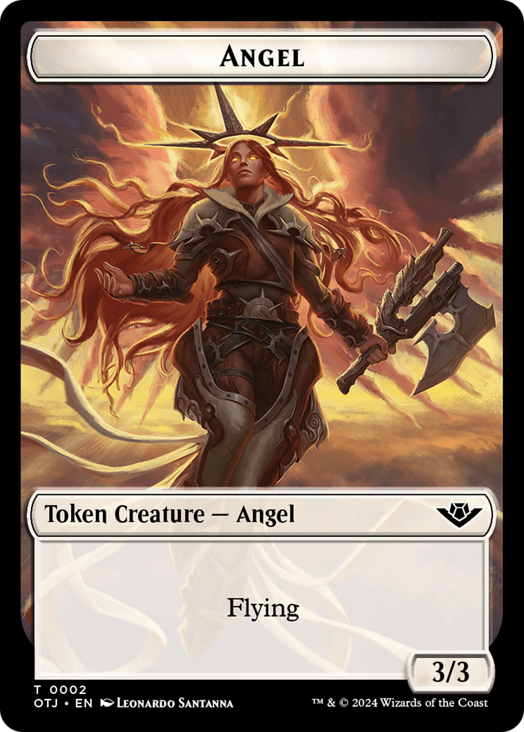 Treasure // Angel Double-Sided Token [Outlaws of Thunder Junction Tokens] | Gamers Paradise