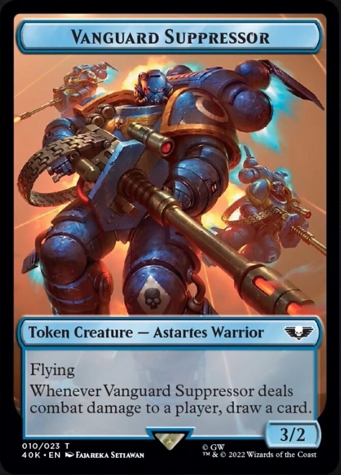 Soldier (004) // Vanguard Suppressor Double-Sided Token (Surge Foil) [Warhammer 40,000 Tokens] | Gamers Paradise