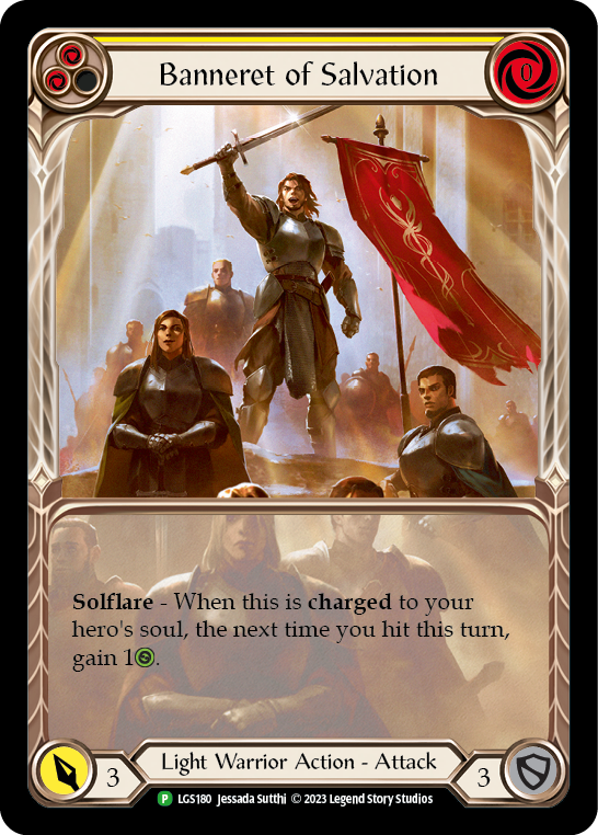 Banneret of Salvation (Extended Art) [LGS180] (Promo)  Rainbow Foil | Gamers Paradise