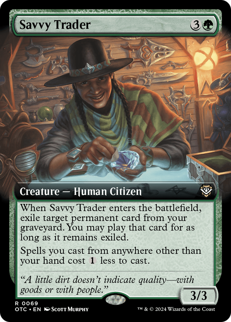 Savvy Trader (Extended Art) [Outlaws of Thunder Junction Commander] | Gamers Paradise