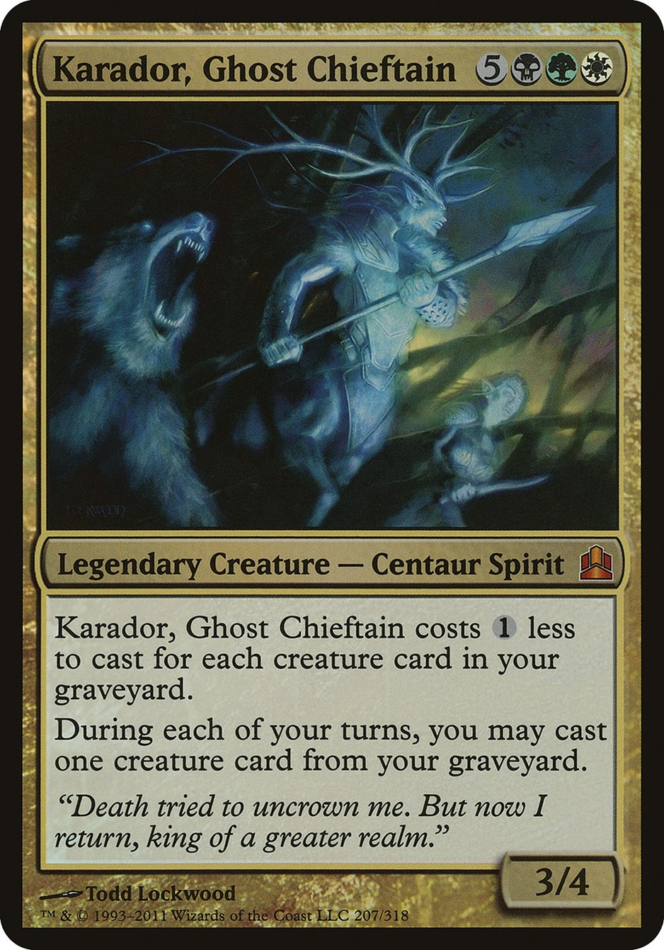 Karador, Ghost Chieftain (Oversized) [Commander 2011 Oversized] | Gamers Paradise
