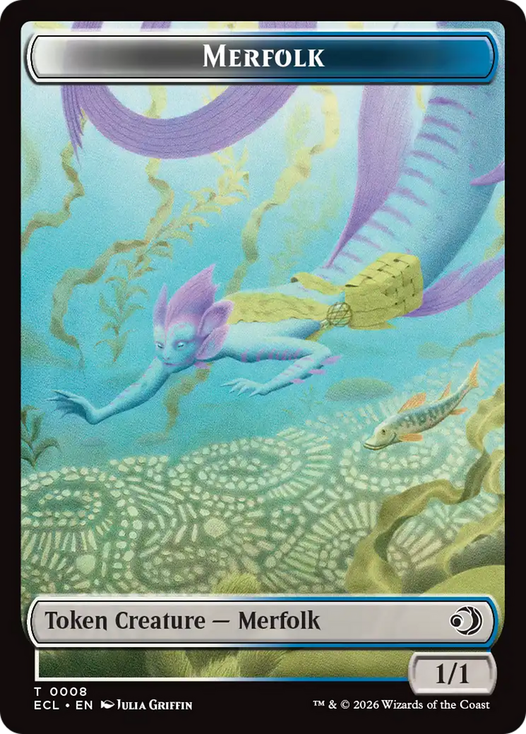 Merfolk // Worm Double-Sided Token [Lorwyn Eclipsed Tokens] | Gamers Paradise